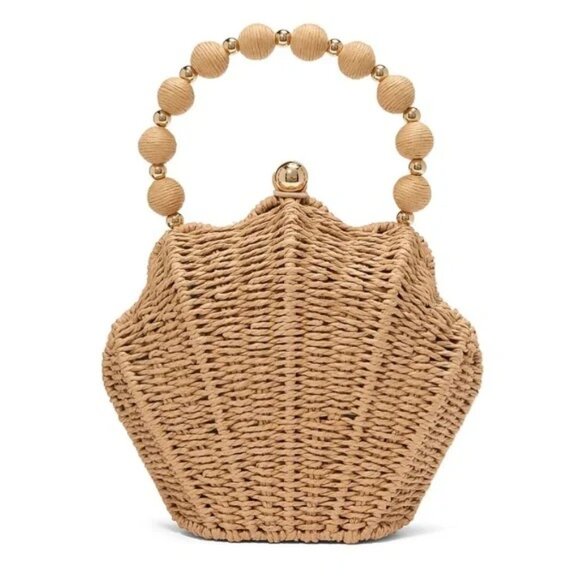 [⭐ PRICE FIRM] Victoria’s Secret Seashell Shaped Woven Raffia Straw Basket Bag - Picture 2 of 16